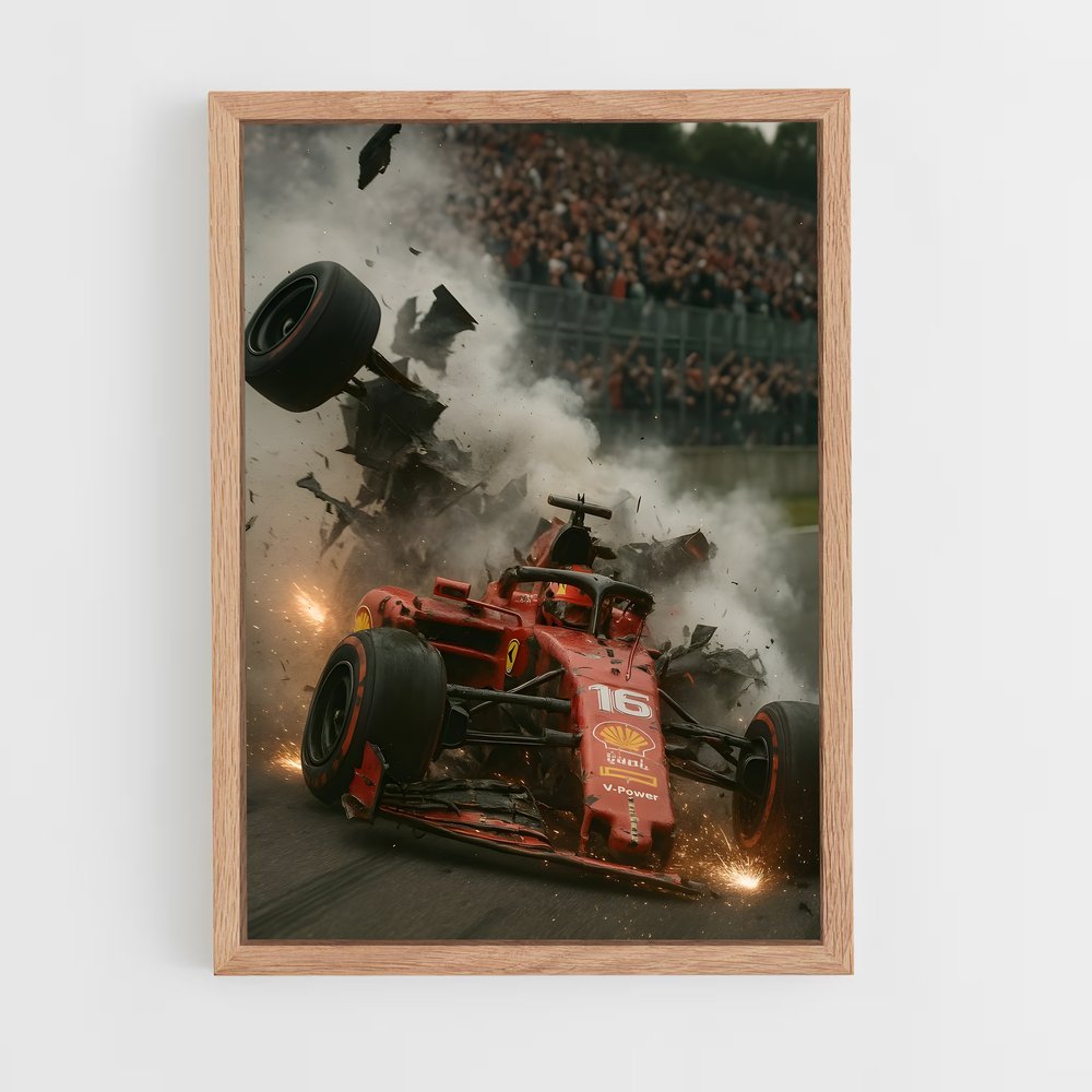 Poster Collision à Monza – affiche Voitures de Formule 1 (vue 4)